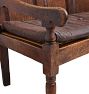 Vintage Traditional 19th Century English Bench with Leather Cushion