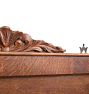 Vintage Victorian Oak Hall Mirror with Hooks