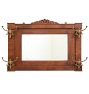 Vintage Victorian Oak Hall Mirror with Hooks