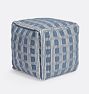 Corded Grid Handwoven Indoor/Outdoor Pouf