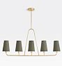 Ansel 39 1/8in LINEAR CHANDELIER 5 light, Matte Grove