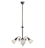 Vintage Victorian 3-Arm Laurel Wreath Chandelier with Wheel Cut Shades