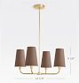 Ansel 4-Light Chandelier, 25" Width Metal Shades