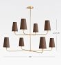 Ansel 46" 8-Light Double Tier Chandelier, Metal Shades