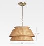 Waverleigh Drum Chandelier, Rattan Shade