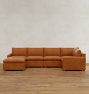 Roswell Leather 6-Piece Modular Sectional Sofa With Ottoman