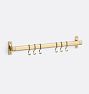 Humboldt Pot Rack, Wall Rail Set 1, S Hook, 18" - Aged Brass