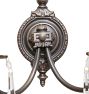Vintage Colonial Revival Double Sconce with Shield Backplate Set of 2