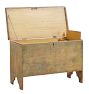 Vintage Traditional Folk Hand Painted Blanket Chest with Botanical Motifs