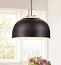 Butte 18" Dome Pendant, Aged Brass Fitter