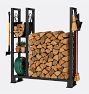 Indoor/Outdoor Tall Firewood Holder with Storage Rack