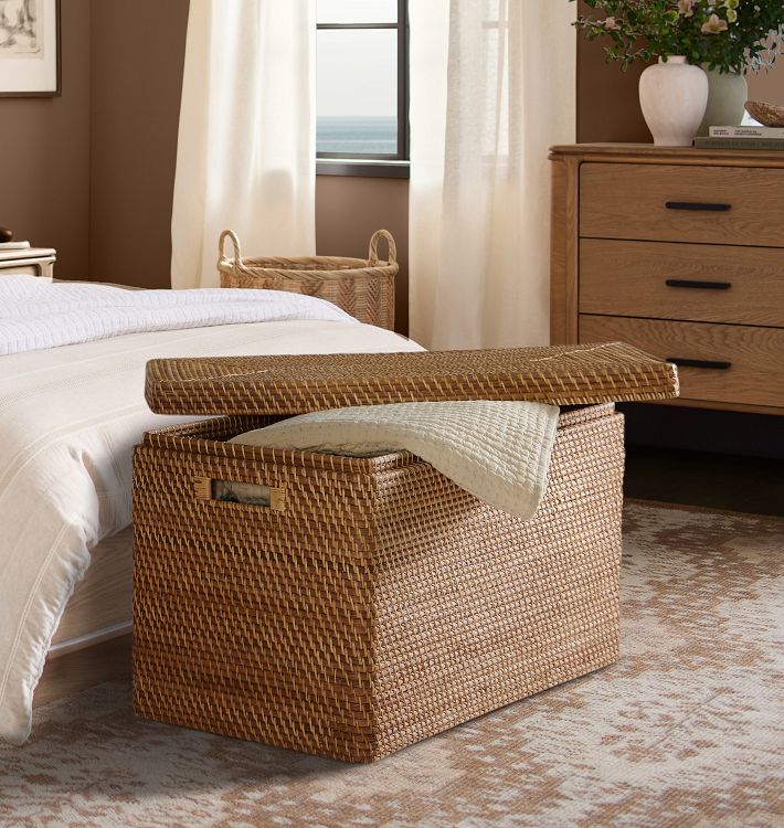 Rinna Rattan Oversized Lidded Basket | Rejuvenation
