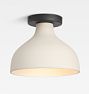 FOLK Abigail Ceramic Semi-Flush Mount, 10" - Unglazed Vanilla