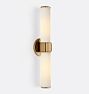 Rigdon Double Glass Sconce, 21-3/8" -  Heritage Brass - Reeded Glass