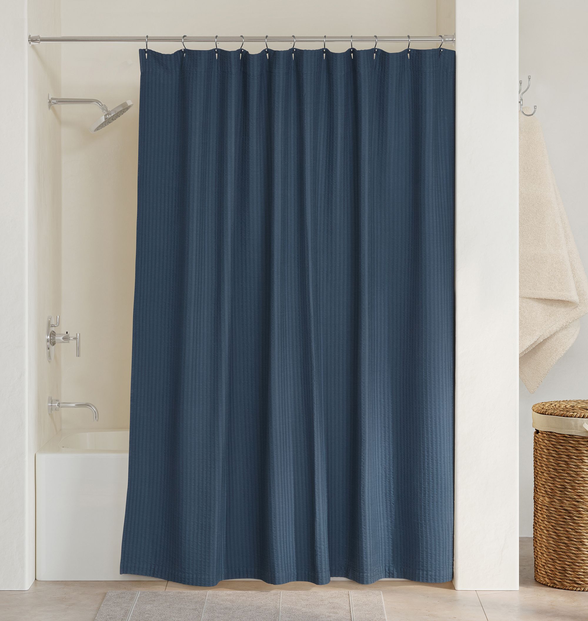 Waffle Stripe Shower Curtain by Rejuvenation
