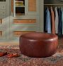 Britton Leather 36" Round Ottoman
