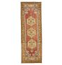 Vintage Rug Wool Handknot Orange Medln Flrl Rnr 10x3.5ft