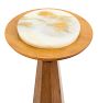 Vintage 19th Century Italian Walnut and Alabaster Pedestal Table