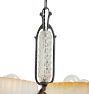 Vintage Art Deco 5 Light Chandelier with Gradient Slipper Shades and Glass Panel