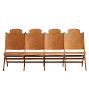 Vintage Traditional 20th Century Folding Theater Seats with Carved Back
