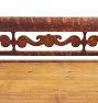 Vintage Traditional Early 19th Century Swedish Birch Bench with Carved Back &amp; Storage
