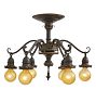 Statement Vintage 6 Light Semi-Flush Chandelier Classical Revival with Beautiful Highlights