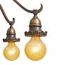 Vintage 5 Arm Bare Bulb Chandelier Classical Revival w Elongated Stem