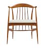 Vintage Midcentury Modern Oak Barrel Back Chair Pair