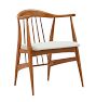 Vintage Midcentury Modern Oak Barrel Back Chair Pair