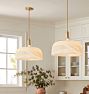 Dekum 16" Pendant, Alabaster Shade