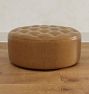 Trevino Leather 36" Round Ottoman