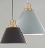 Butte 24" Cone Pendant, Aged Brass Fitter