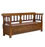 Vintage Traditional early 20th Century Hungarian Painted Bench with Storage Seat