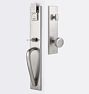 Arlo D-Handle Knob Exterior Bronze Door Set - Platinum Bronze