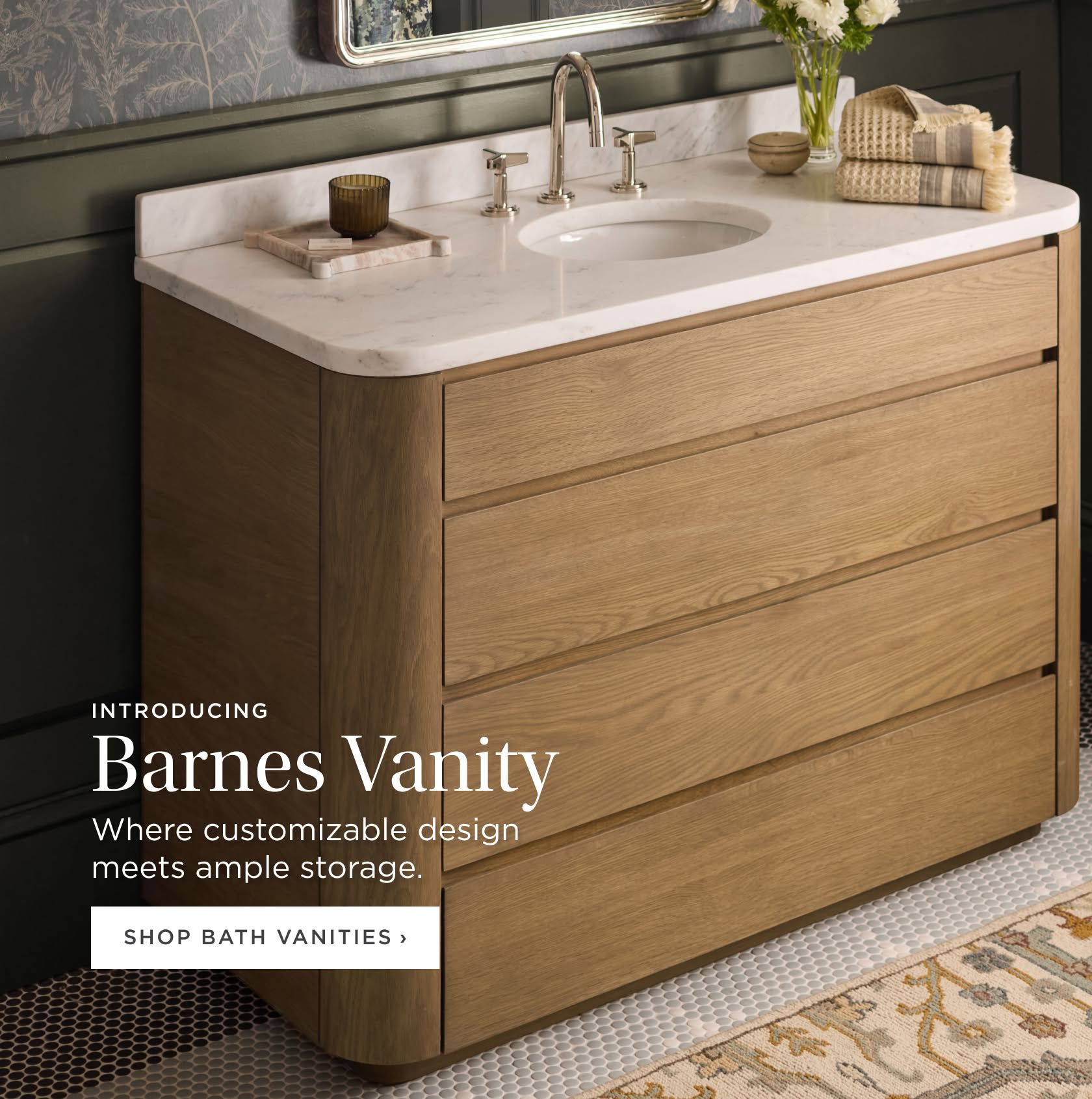 Introducing Barnes Vanity. Where customizable design meets ample storage. Shop Bath Vanities. Introducing Barnes Vanity. Where customizable design meets ample storage. Shop Bath Vanities.