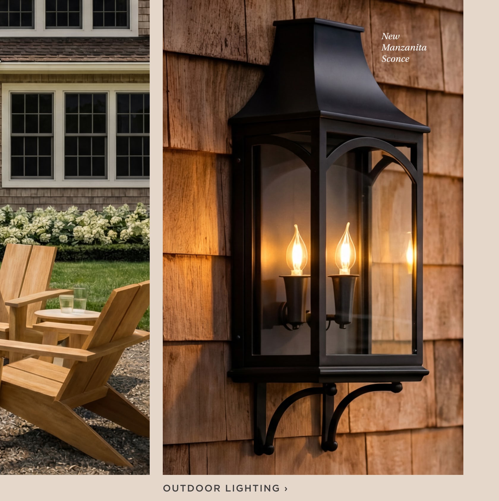 Outdoor Lighting. New Manzanita Sconce.