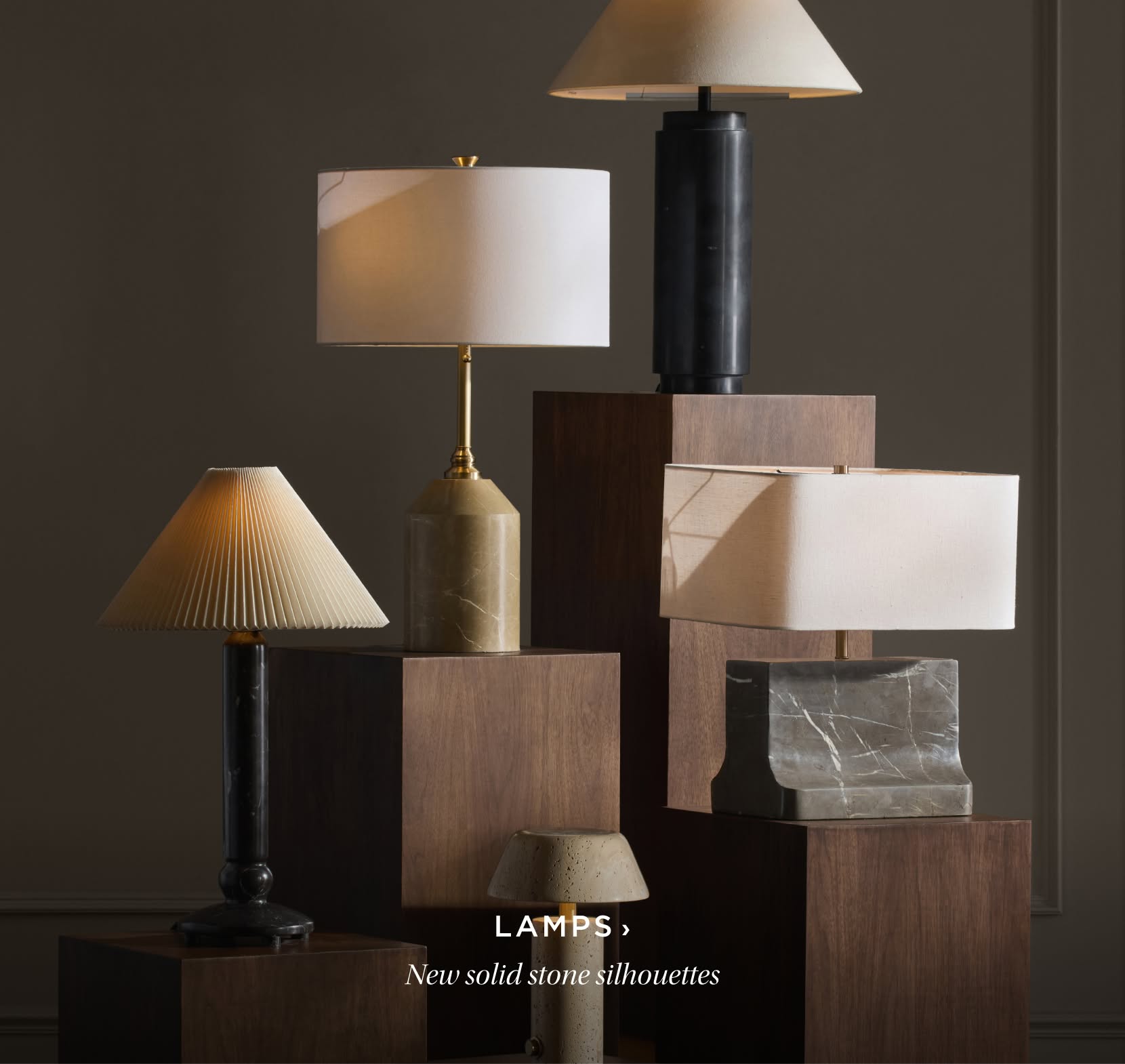 Lamps. New Pure Stone Silhouettes.