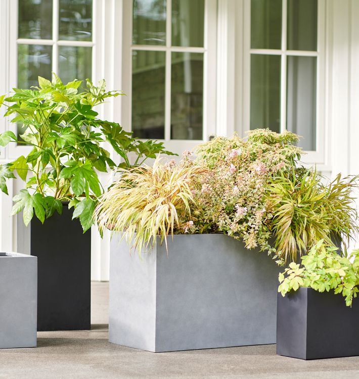 Modern Fiberstone Rectangle Planter | Rejuvenation