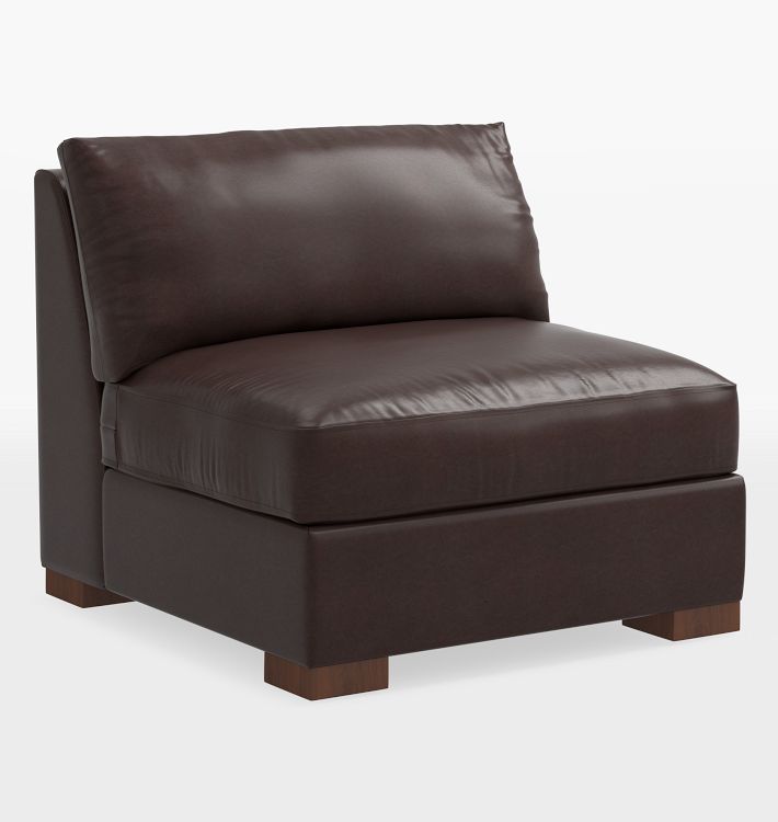 Guilford Leather Armless Chair Sectional Component Rejuvenation