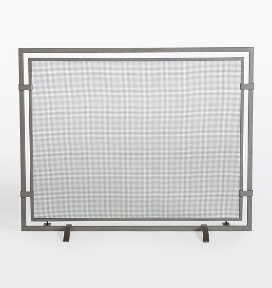 Framed Single Panel Fireplace Screen | Rejuvenation