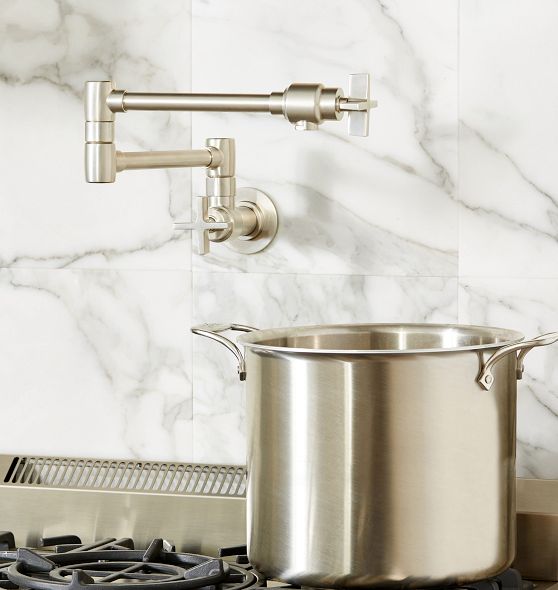 West Slope Cross Handle Wall Mount Pot Filler | Rejuvenation