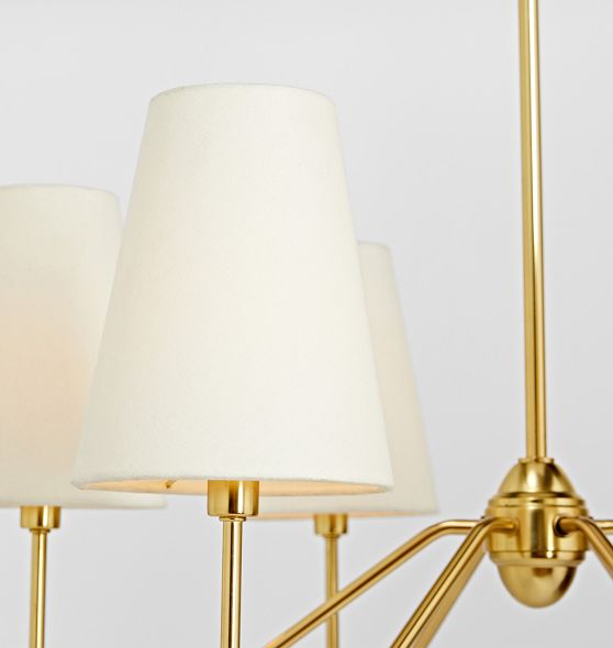 Berkshire 6Arm Chandelier with Linen Shades Rejuvenation