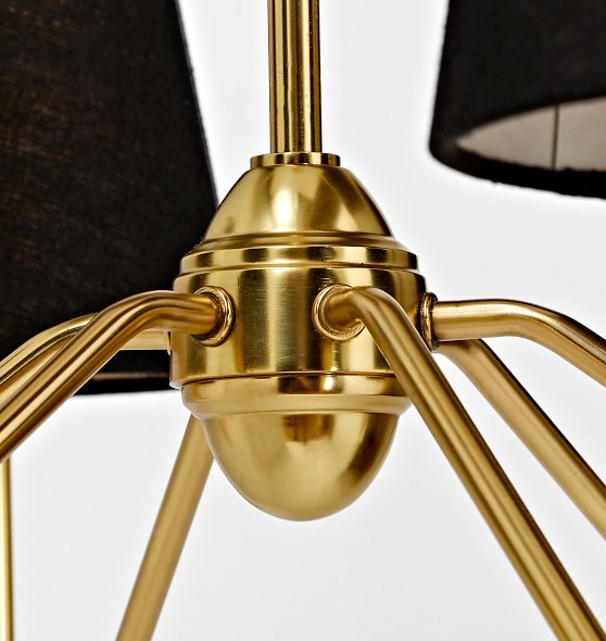 Berkshire 6Arm Chandelier with Linen Shades Rejuvenation