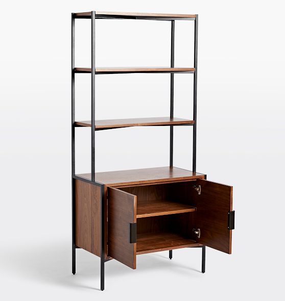Burton 33" Walnut & Steel Bookshelf Rejuvenation