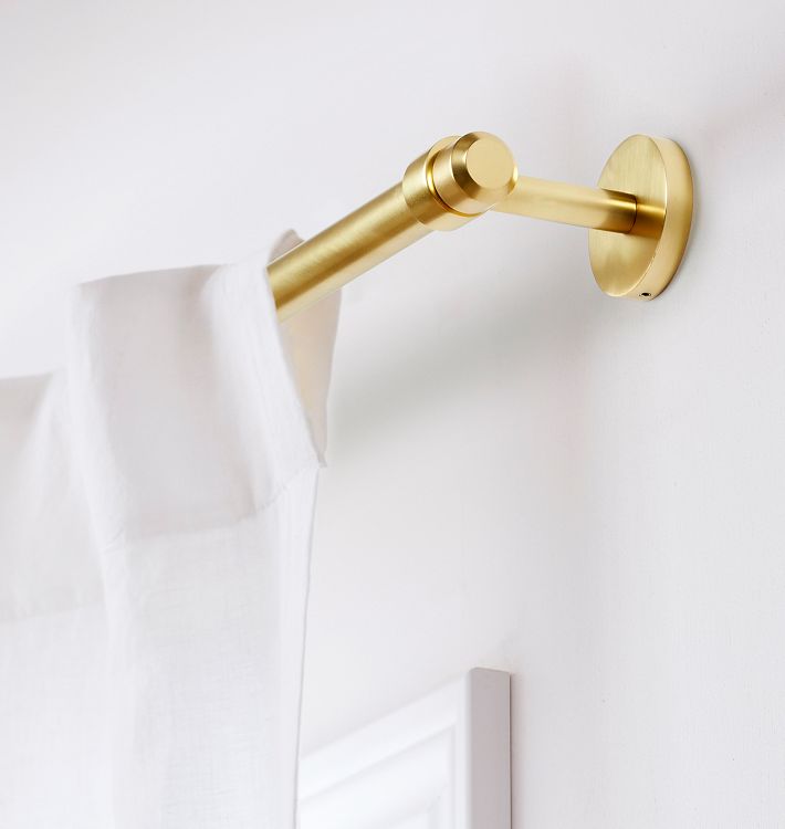 End Cap Adjustable Brass Drapery Rod Set Rejuvenation