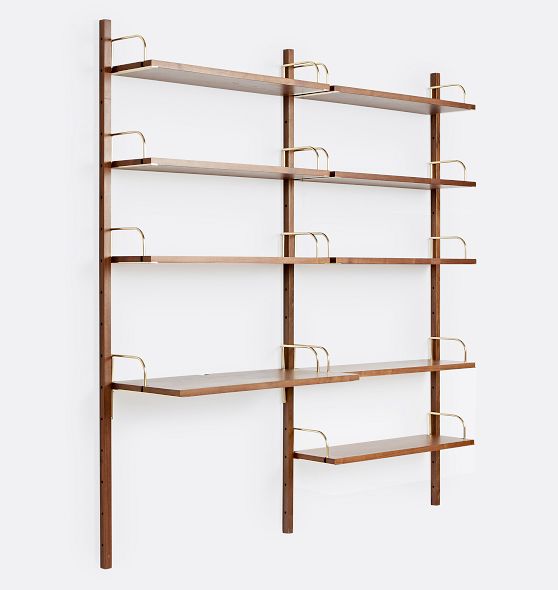 Hart Modular Walnut Double 8-Shelf with 36