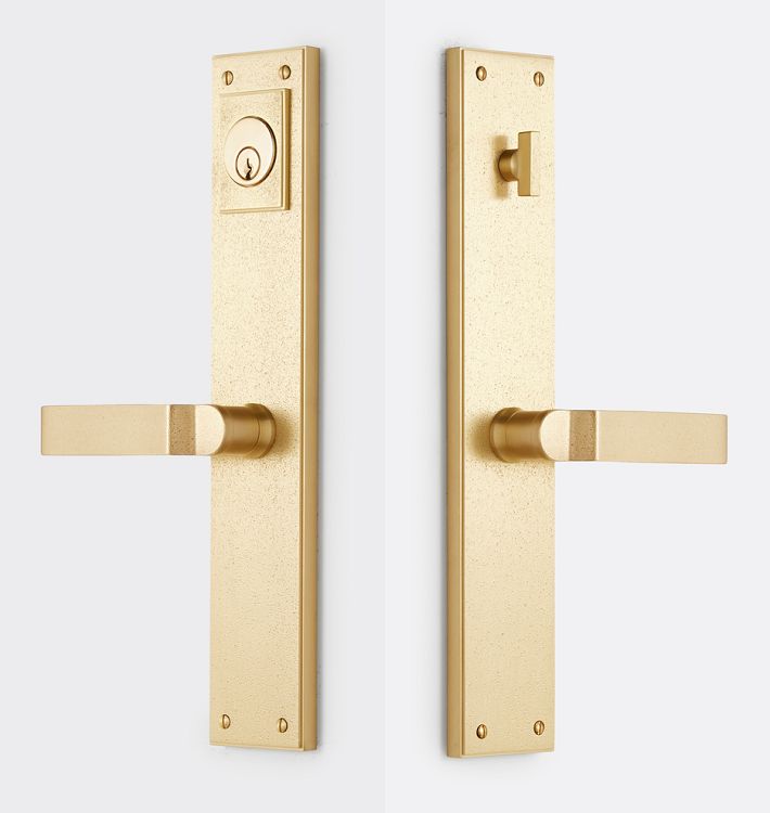 Jerico Brass Lever Exterior Door Tube Latch Set Rejuvenation