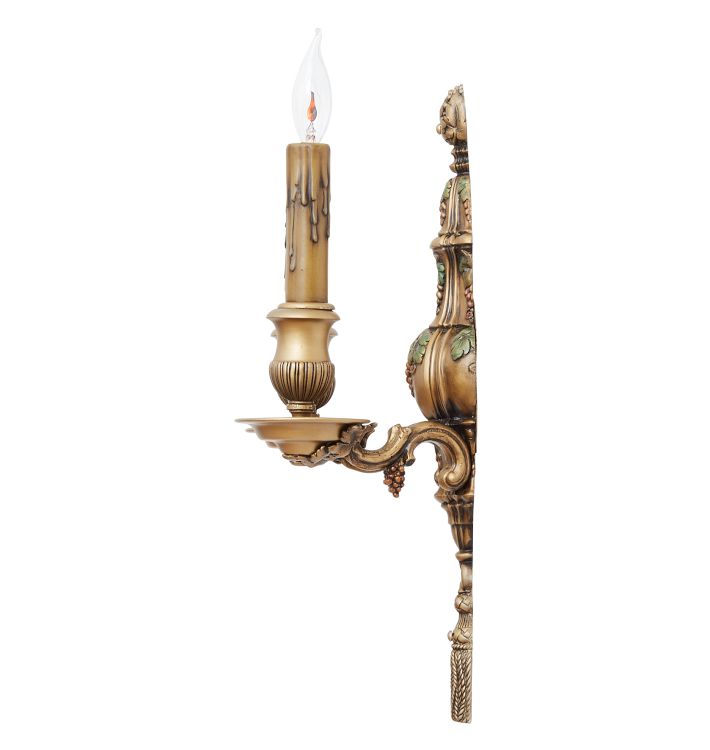 Pair Of Classical Revival Candle Sconces With Grape Motif Circa 1920
