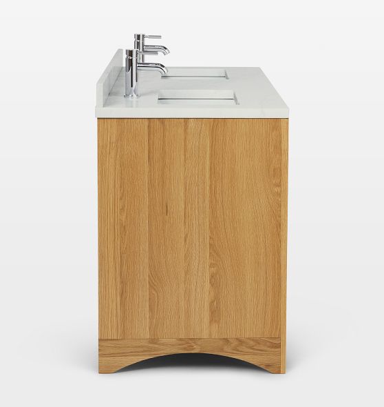 Fallon 60" White Oak Double Vanity Rejuvenation