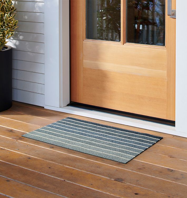 Chilewich Block Stripe Shag Indoor/Outdoor Floormat